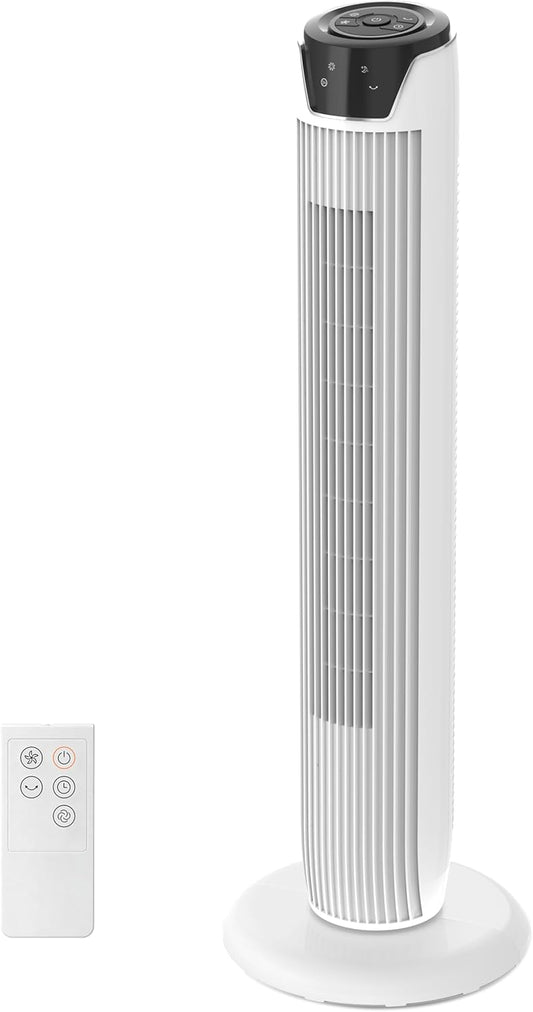 Midea FZ10-17JR Tower Fan 91,8cm – 45W, 330m³/h, 90° Oscillation, 3 Modes, 38dB, 7h Timer, White