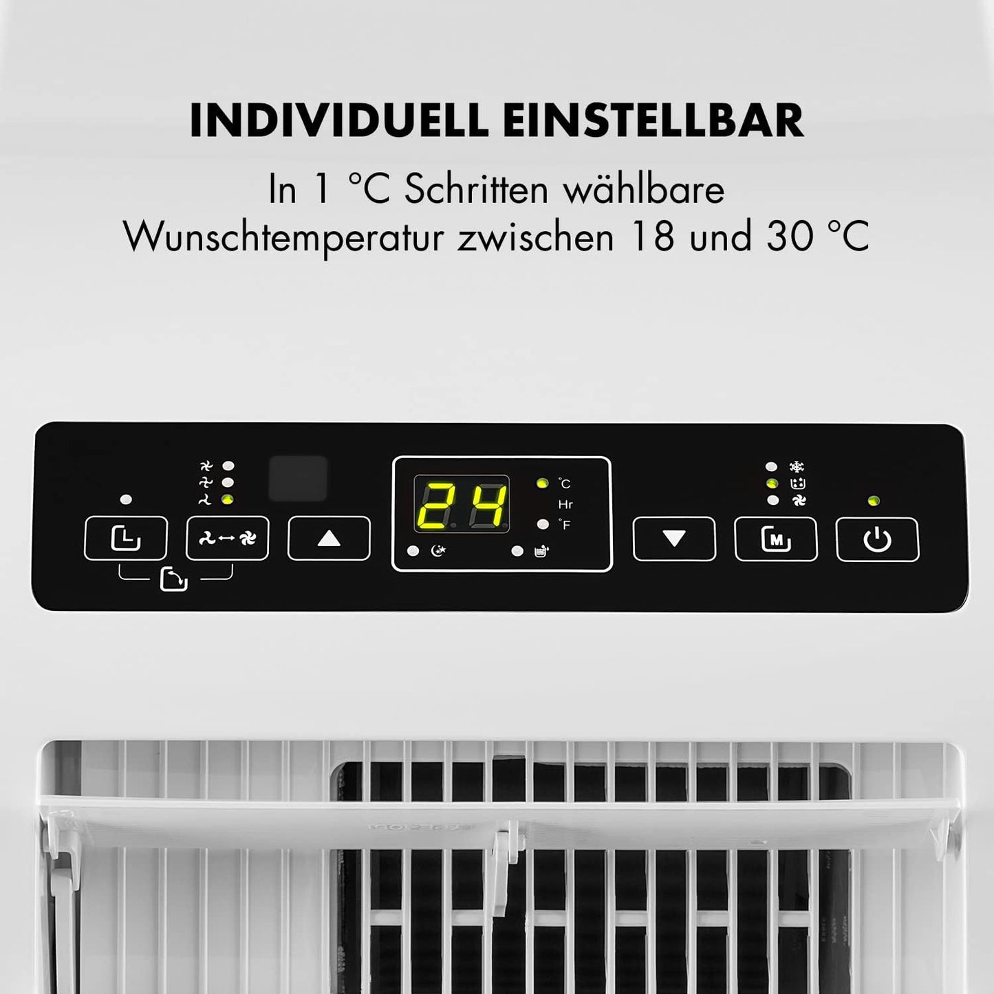 Klarstein Metrobreeze Rom Portable Air Conditioner 10.000 BTU – 4-in-1, R290, Energy Class A+, SEER 12, 3kW, Remote Control, White