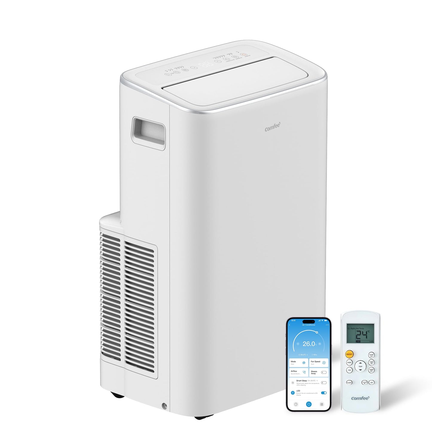 COMFEE MPPH-09CRN7 Portable Air Conditioner 9.000 BTU – 3-in-1, R290, Energy Class A, 31m², Remote Control, White