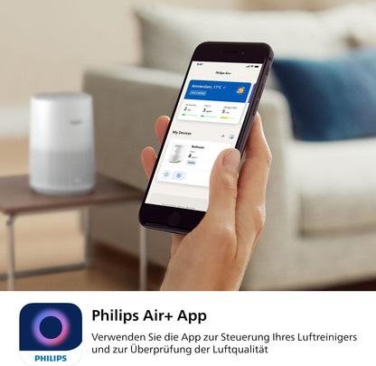 Philips AC0651/10 Air Purifier 44m² – NanoProtect HEPA, AeraSense, 19dB, 12W, CADR 170m³/h, Air+ App, White