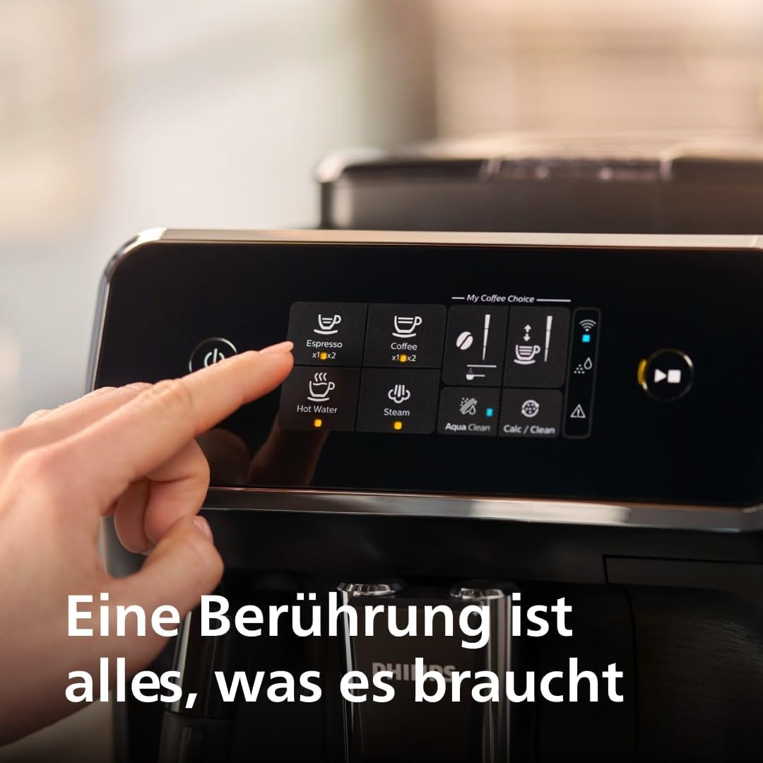 Philips EP2220/10 2200 Series Fully Automatic Coffee Machine 1,8L – Panarello, Aroma Seal, Touch Display, Black