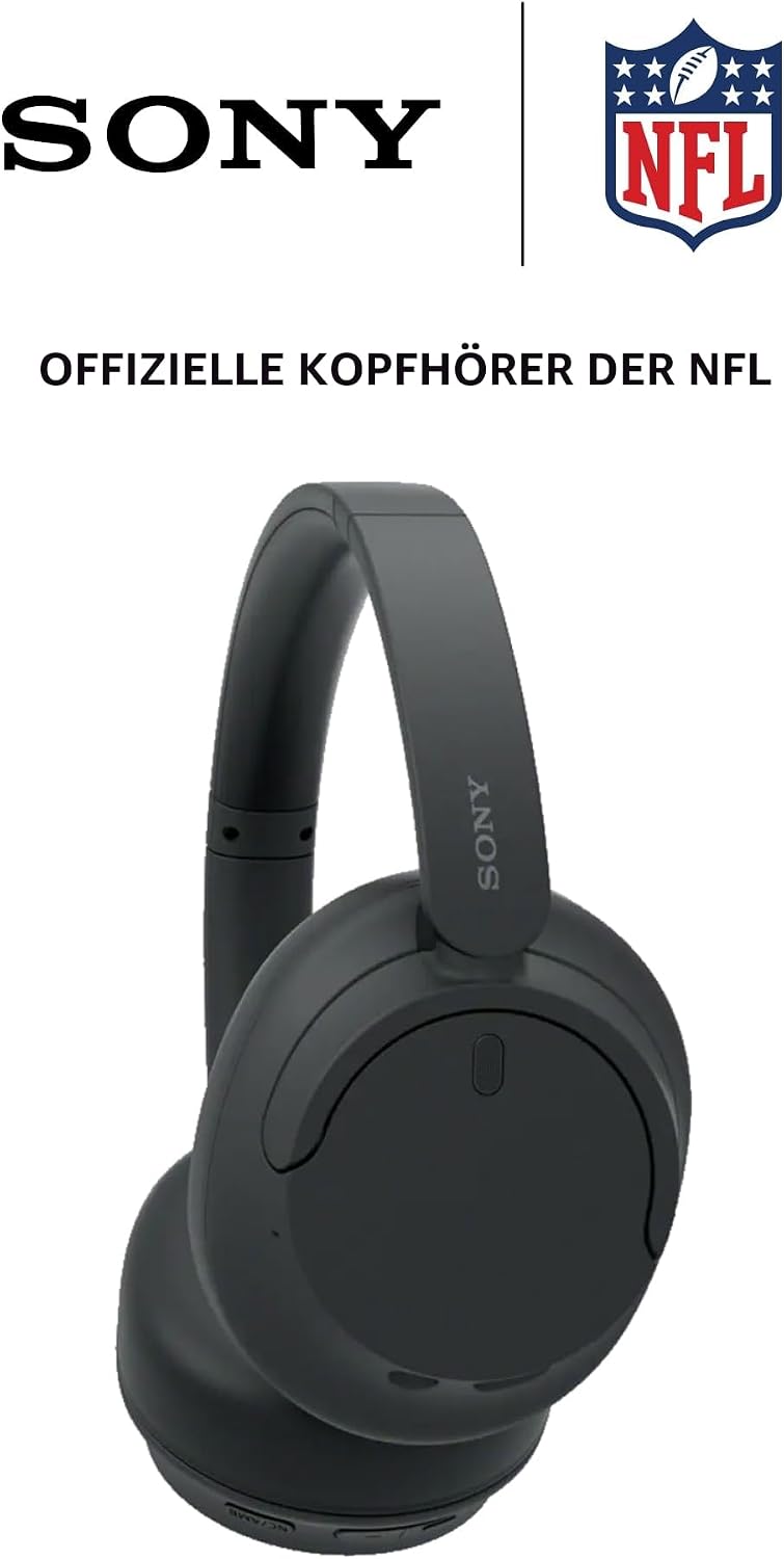 Sony WH-CH720N Wireless Headphones, Active Noise Cancelling, 35h Battery, Bluetooth 5, Black