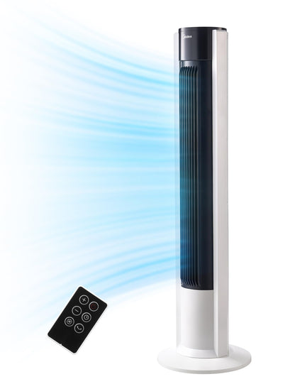 Midea FZ10-16AR Tower Fan 111cm – 6 Speeds, 3 Modes, 32dB, 60° Oscillation, 12h Timer, White