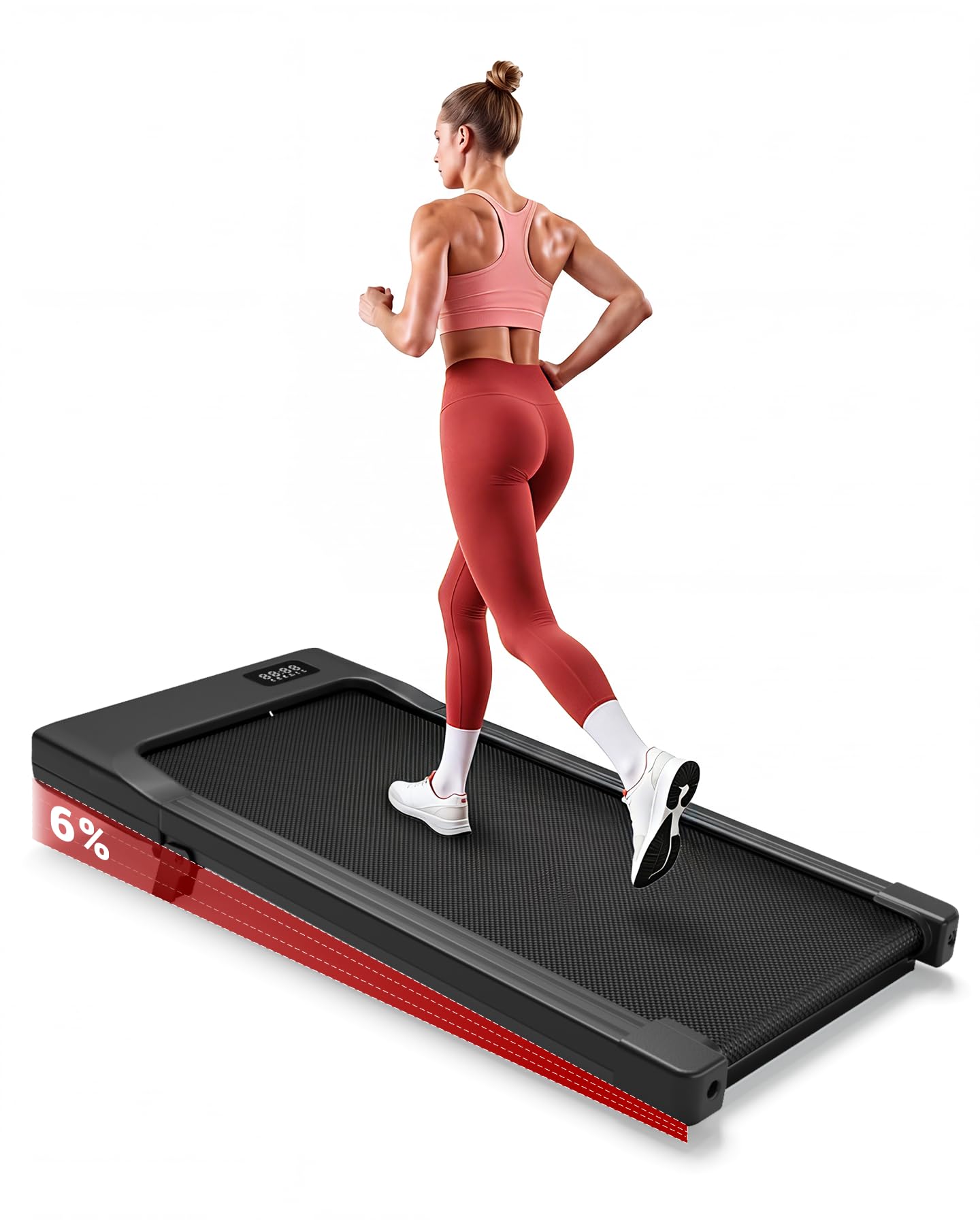 Superun WP06 Treadmill 6% Tilt – 16,8 km/h, 136kg, 2,5 PS, KI-Training, App, 40x90cm, Black
