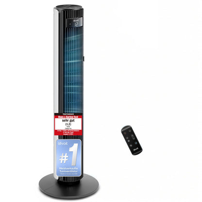 Levoit LTF-F422S-KEU Classic Pro Smart Tower Fan – 12 Speeds, 25dB, 2844m³/h, Alexa, App, Black