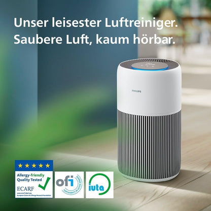 Philips AC2210/10 Air Purifier 104m² – SilentWings 13dB, HEPA 99,97%, ECARF, CADR 400m³/h, 28W, White