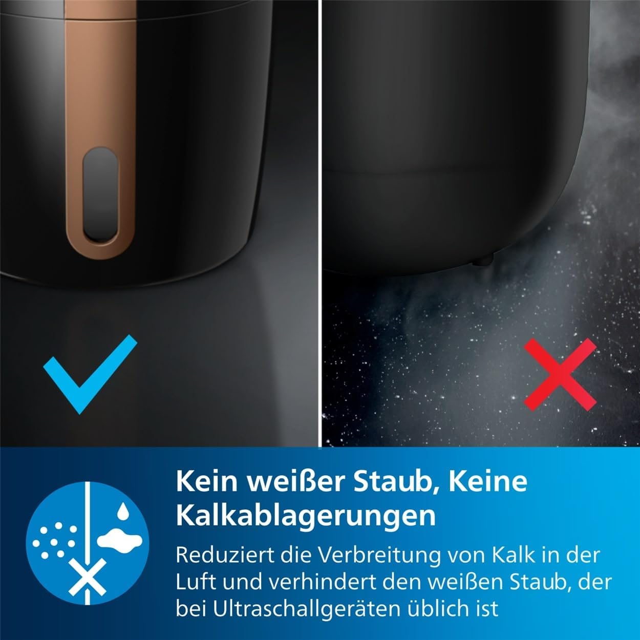 Philips HU2718/10 2000 Series Humidifier 2L – NanoCloud, 200ml/h, 32m², 3 Speeds, 15h, Black/Copper