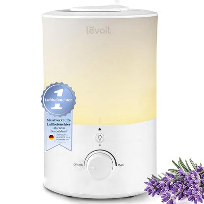 Levoit OasisMist LUH-O451S Humidifier 4,5L – Warm & Kalt, VortexMist, 550ml/h, 26dB, WiFi, Moon White
