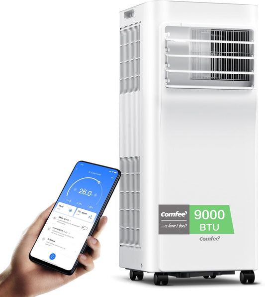 Comfee Breezy Cool Pro 2.6 Portable Air Conditioner 9.000 BTU – A, R290, App & Alexa, White