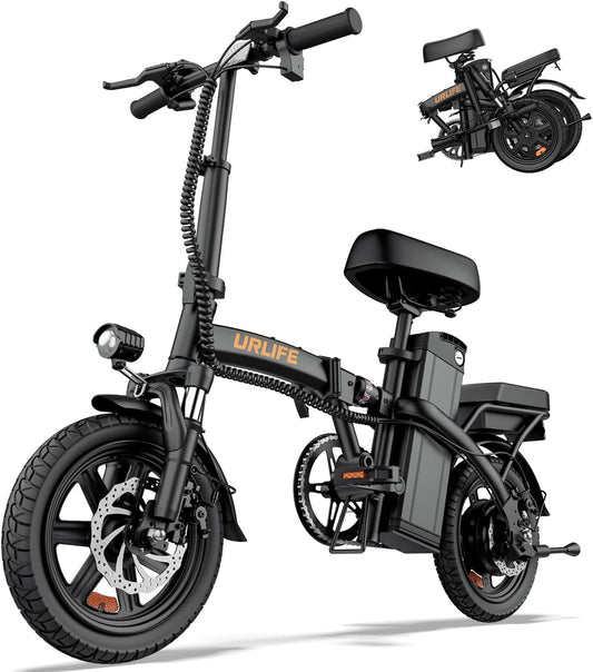 URLIFE F1L Klapp-E-Bike 250W – 48V/7,5Ah, 60km, Pedelec, IP54, Dual-Federung, 14", Black
