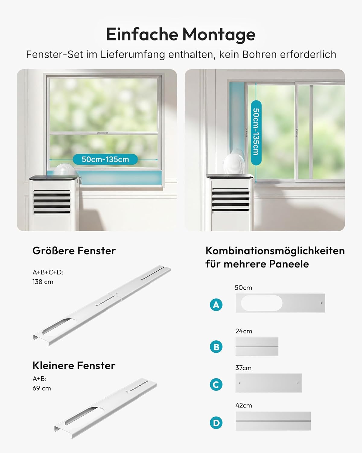 EUHOMY OL-A016FF26N2 Portable Air Conditioner 9.000 BTU – 4-in-1, R290, Energy Class A, GMCC, 25m², White