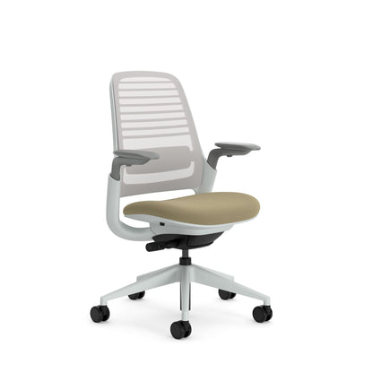 Steelcase Series 1 Office Chair, Mesh-Backrest, Ergonomic, Lumbar Support, Truffle