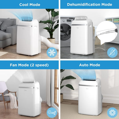 Midea MPD-12CRN7 Portable Air Conditioner 12.000 BTU – 3-in-1, R290, Energy Class A, Follow-Me, 45m², White
