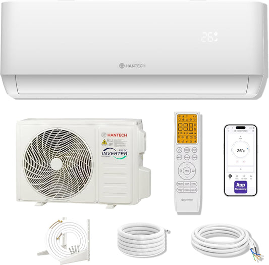 HANTECH H-PRO Split Air Conditioner 12.000 BTU – Inverter, Energy Class A++, Heating & Cooling, WiFi, Alexa, White