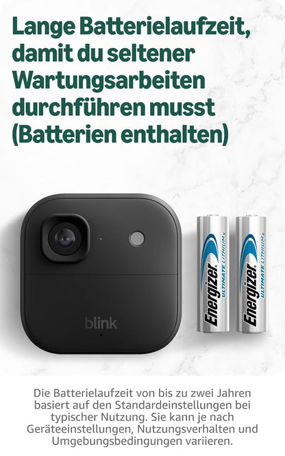 Blink Outdoor 2K+ WiFi Security Camera – 2K Video, Colour Night Vision, 4x Zoom, IP65, 2 Years Battery
