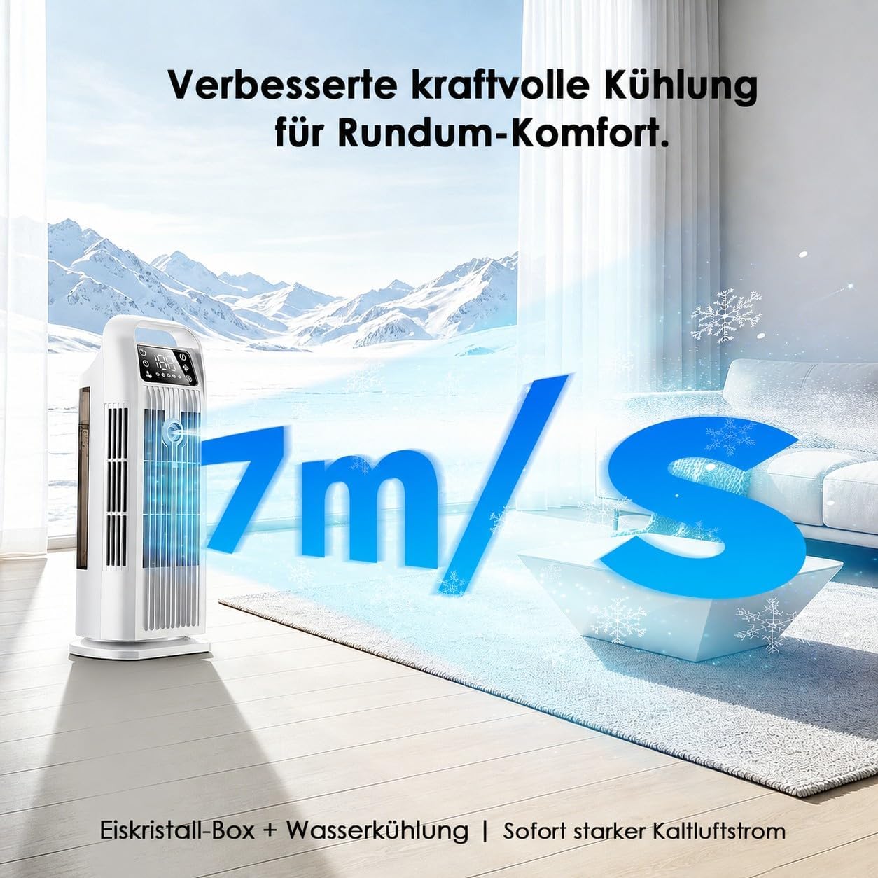 Zenolix KF1 Air Cooler 6-in-1 1,2L – 36W, 7 m/s, 120° Oscillation, 35 dB, Timer, Remote Control, White
