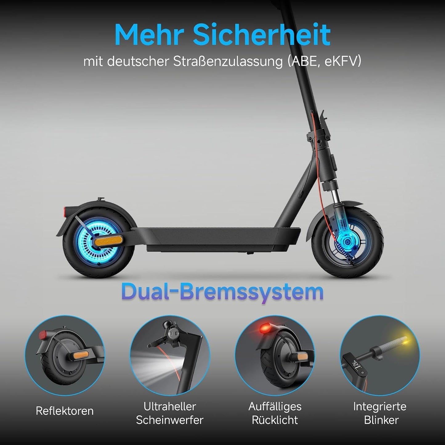 Xiaomi Electric Scooter 5 E-Scooter with ABE, Up to 60 km Range, 350 W Motor, 10 Zoll Pneumatic Tyres, Front Suspension, LED Display, Blinker, Anthracite