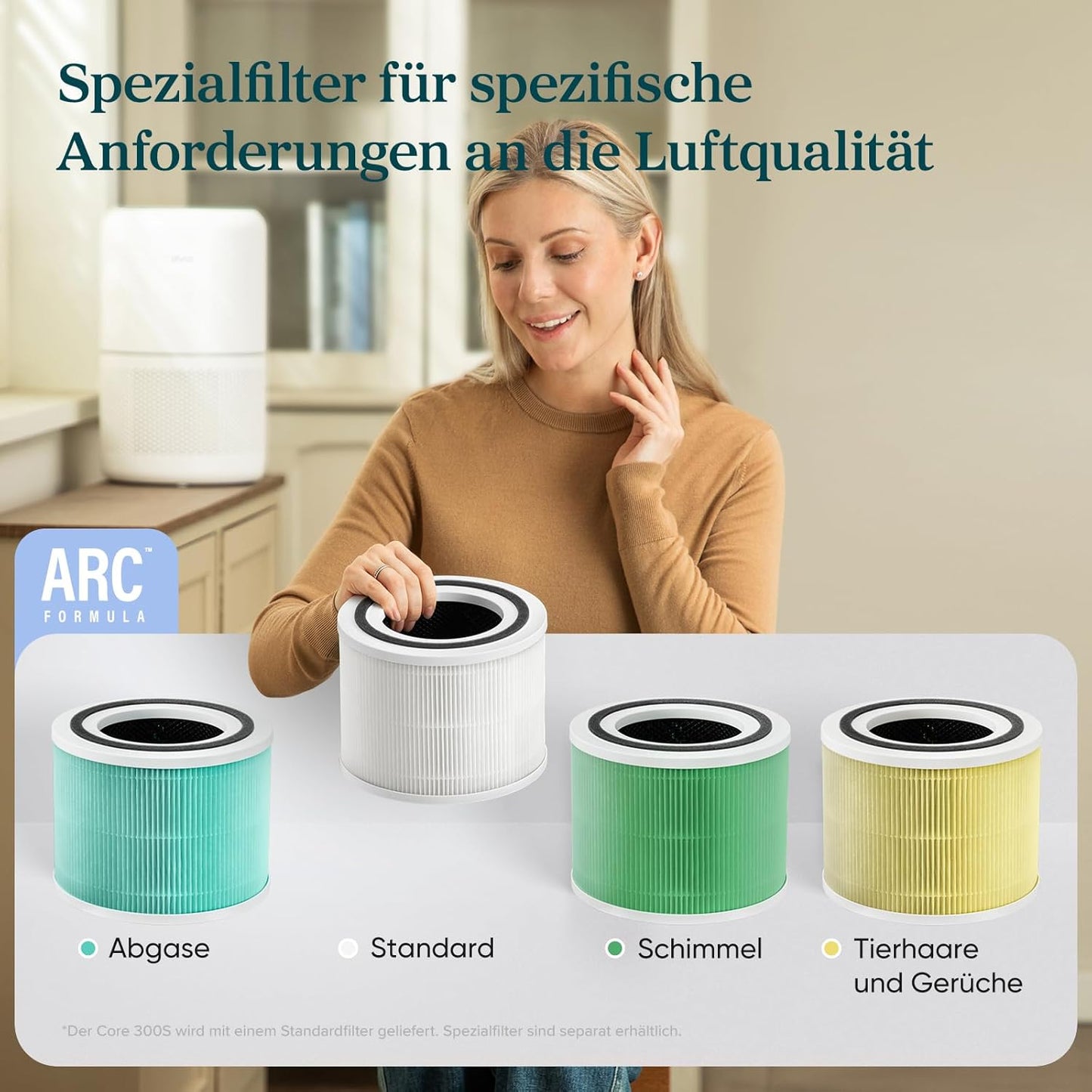 Levoit Core 300S Smart Air Purifier – HEPA 99,97%, Lasersensor, 20m² in 12min, 22dB, VeSync App, White
