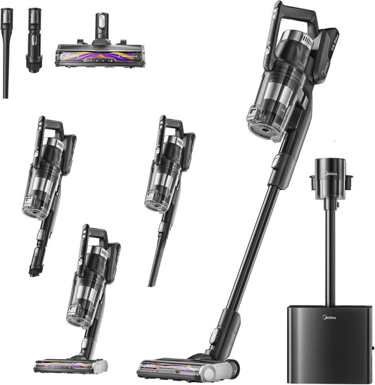 Midea P8 Plus 2-in-1 Cordless Vacuum Cleaner 350W – 70 Min, 5-stufig HEPA, Absaugstation, Anti-Tangle