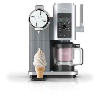 Ninja NC701EU CREAMi Scoop & Swirl Ice Cream Maker 13-in-1 – 2x480ml, Softeis & Eis, Stone Gold