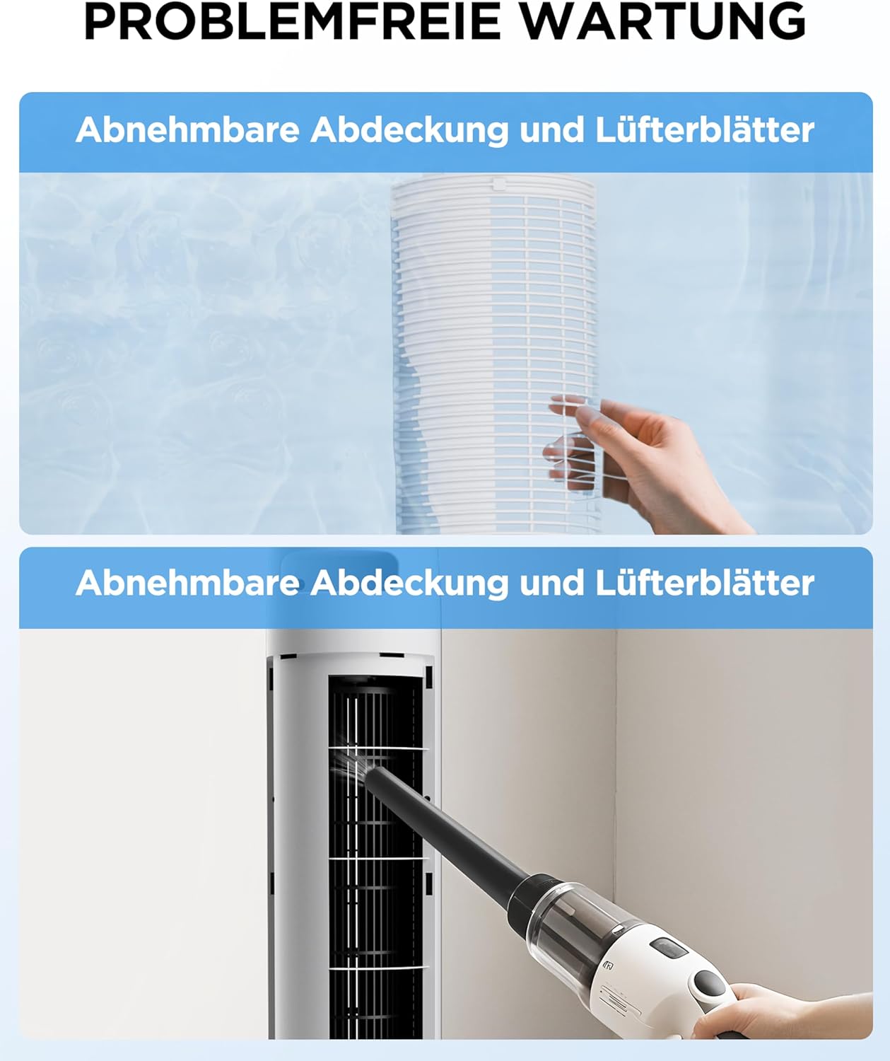 Midea FZ10-16AR Tower Fan 111cm – 6 Speeds, 3 Modes, 32dB, 60° Oscillation, 12h Timer, White