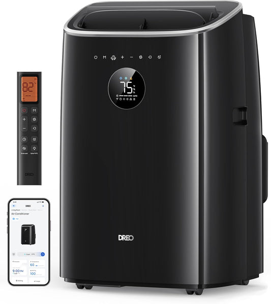 DREO DR-HAC002S Portable Air Conditioner 7.500 BTU – 3-in-1, R290, Energy Class A, IceCool, 45dB, WiFi, Siri, Black