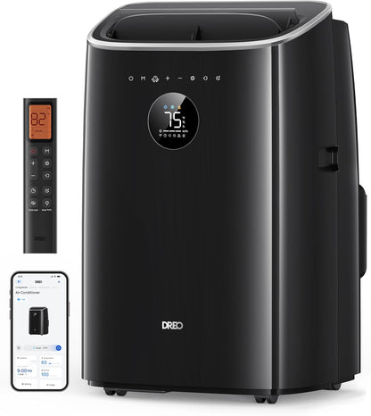 DREO DR-HAC002S Portable Air Conditioner 7.500 BTU – 3-in-1, R290, Energy Class A, IceCool, 45dB, WiFi, Siri, Black