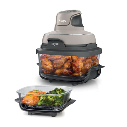 Ninja FN101EU CRISPi Air Fryer 3,8L – 4 Functions, PFAS-frei, Glasbehälter, 1700W, Stone Gold