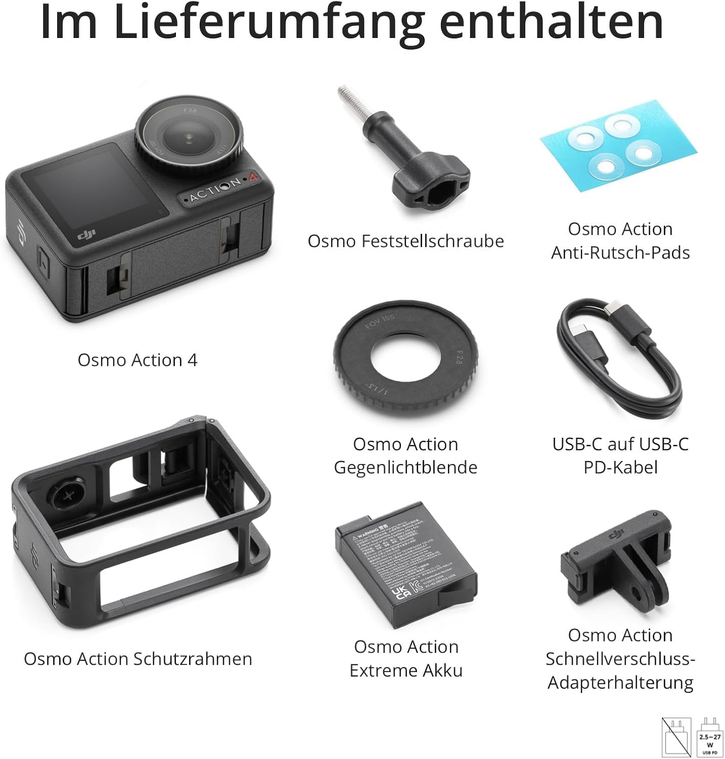 DJI Osmo Action 4 Essential Combo 4K Action Camera – 1/1.3" Sensor, 155°, 10-Bit, IP68, 150 Min, Black