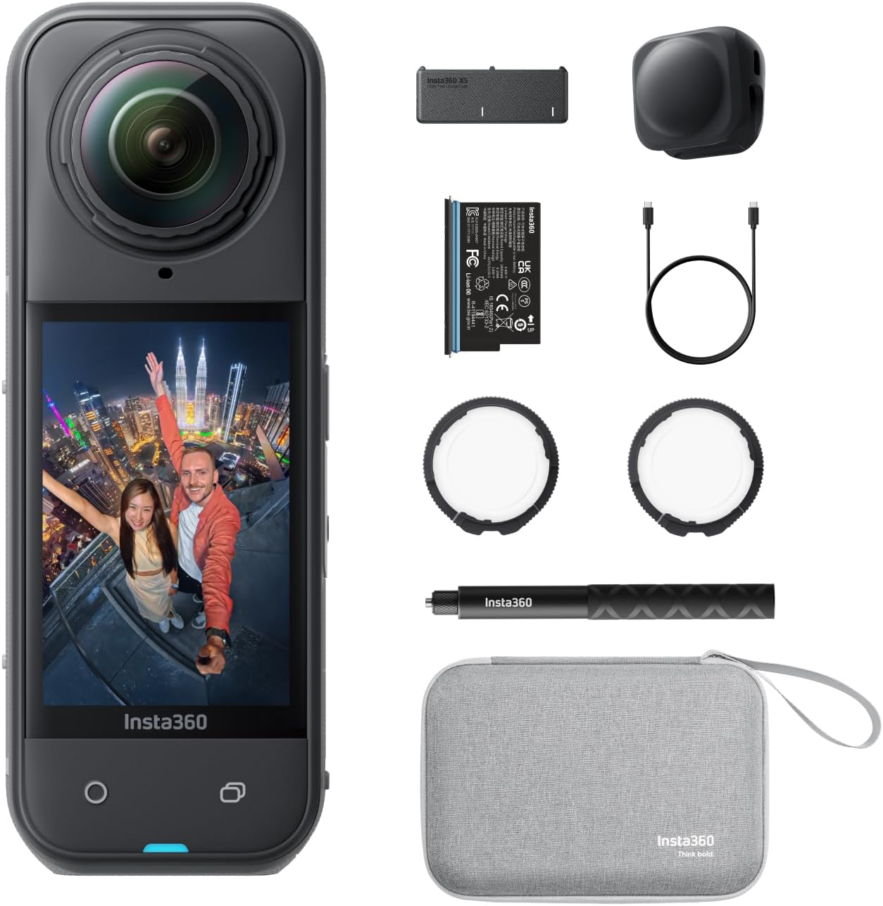 Insta360 X5 Essentials Bundle 360°-Kamera 8K – 2x 1/1.28" Sensor, FlowState, 15m wasserdicht, Black