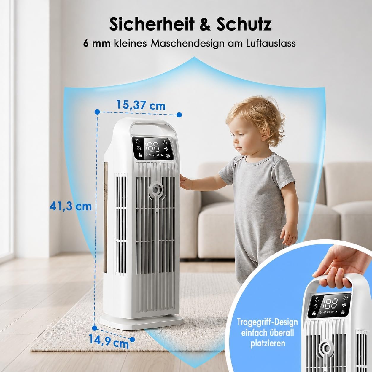 Zenolix KF1 Air Cooler 6-in-1 1,2L – 36W, 7 m/s, 120° Oscillation, 35 dB, Timer, Remote Control, White