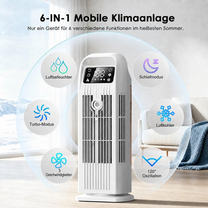 Zenolix KF1 Air Cooler 6-in-1 1,2L – 36W, 7 m/s, 120° Oscillation, 35 dB, Timer, Remote Control, White