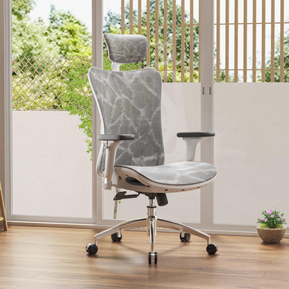 SIHOO M57 Ergonomic Office Chair, 3D-Armrests, Mesh, Headrest, Up to 150 kg, Black