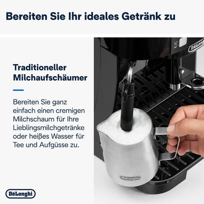 De'Longhi Magnifica S ECAM11.112.B Fully Automatic Coffee Machine – Grinder, Milk Frother, 2-Tassen, Black