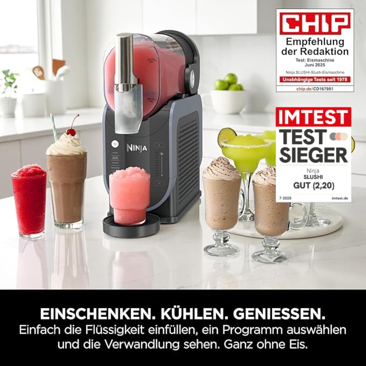 Ninja FS301EUPK SLUSHi Maschine 1,9 L – 5 Programmes, Rapid Chill, WhisperChill Kompressor, Pink