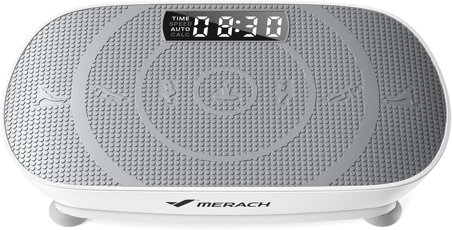 MERACH MR-2398 Slim Vibration Plate – 10 Speeds, <40 dB, 136kg, LED Display, Remote Control, Grey