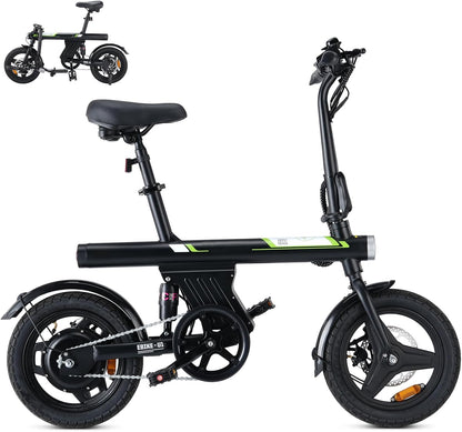Finbike U1 Klapp-E-Bike 250W – 7-Gang, Pedelec, 14", Scheibenbremsen, LCD-Display, 120kg, Black
