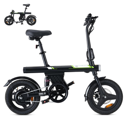 Finbike U1 Klapp-E-Bike 250W – 7-Gang, Pedelec, 14", Scheibenbremsen, LCD-Display, 120kg, Black