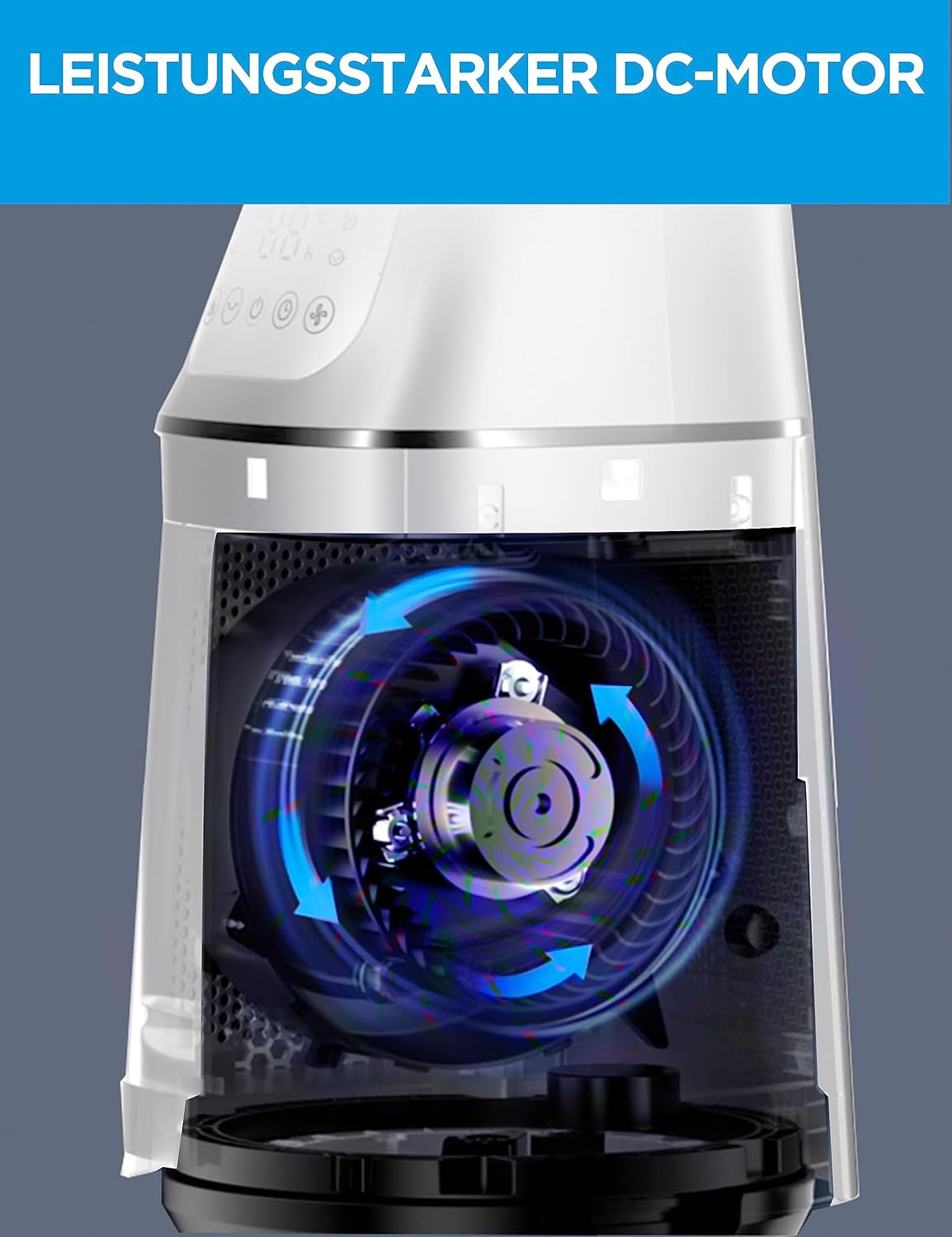 Midea MFP-120 2-in-1 Air Purifier & Ventilator 105,6cm – H13, SensiCool, 38dB, 10 Speeds, 12h Timer, White