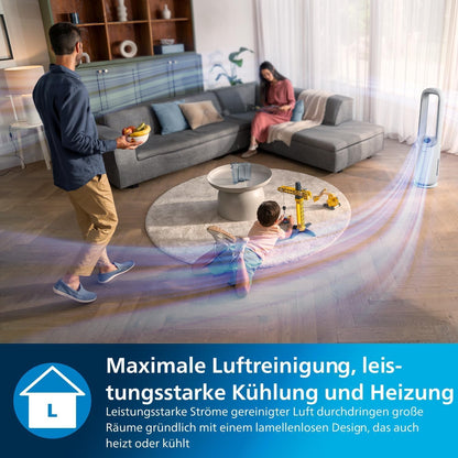 Philips AMF765/10 2-in-1 Air Purifier & Ventilator 70m² – NanoProtect HEPA, 270m³/h, 20dB, KI, Alexa, White