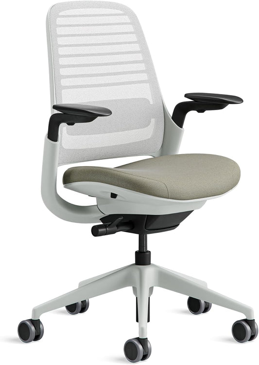 Steelcase Series 1 Office Chair, Mesh-Backrest, Ergonomic, Lumbar Support, Truffle