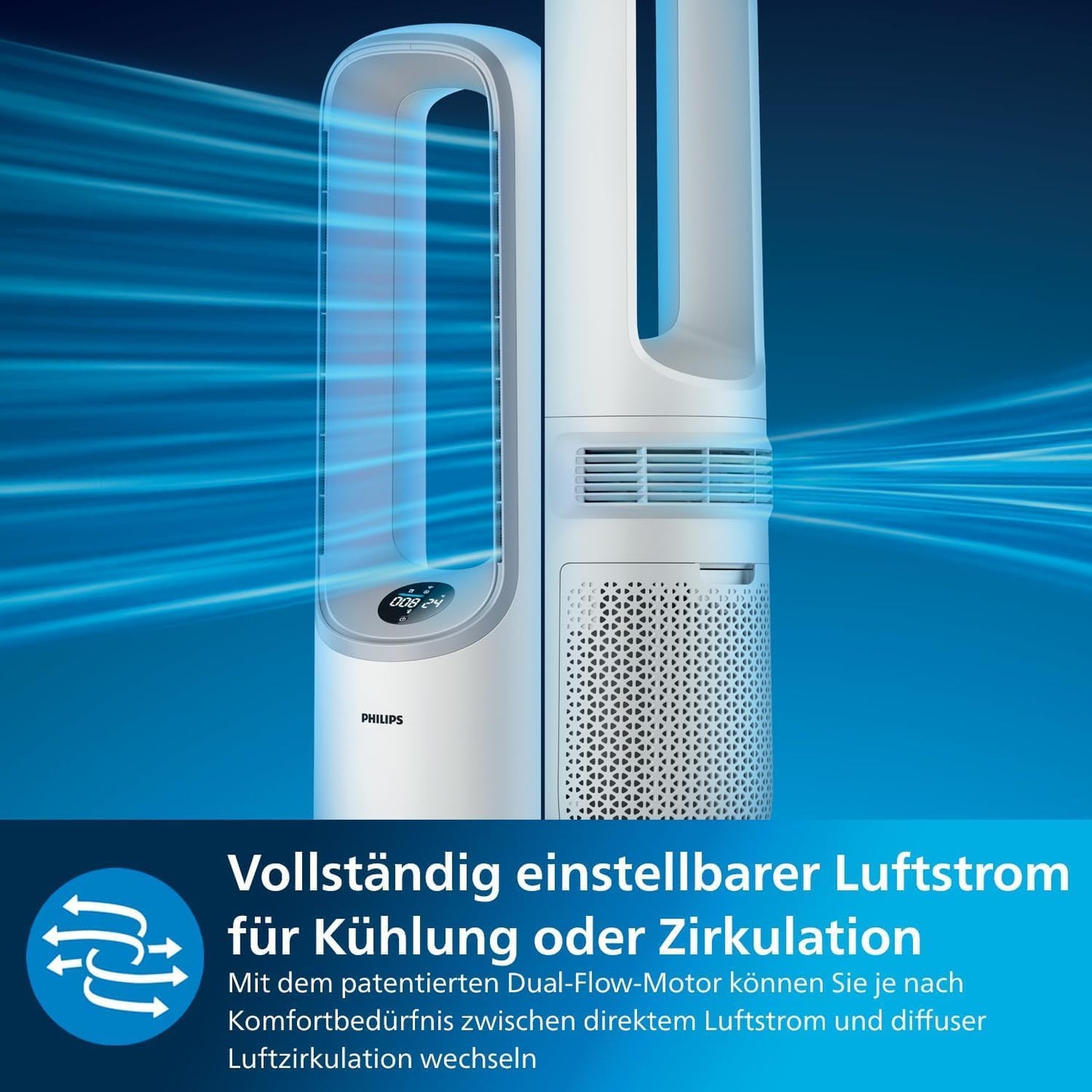 Philips AMF765/10 2-in-1 Air Purifier & Ventilator 70m² – NanoProtect HEPA, 270m³/h, 20dB, KI, Alexa, White