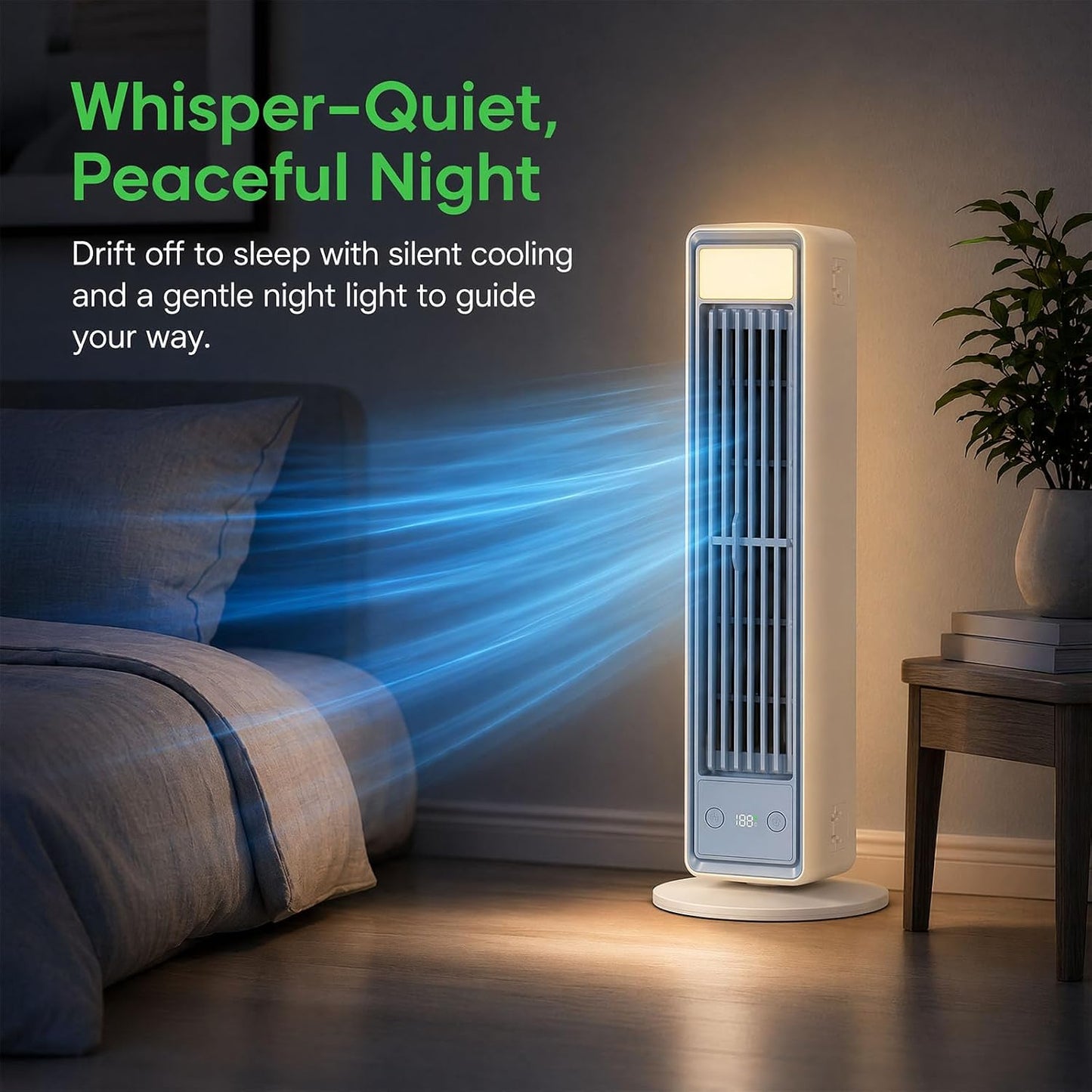 Simsky HZ-7-1-40 Mobiler Air Cooler 1,5L – bladeless, 35dB, 3 Speeds, Night Mode, 15m², 10W, White
