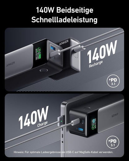 Anker 737 PowerCore 24K Powerbank 24.000 mAh, 140W, USB-C, Fast Charging, Black