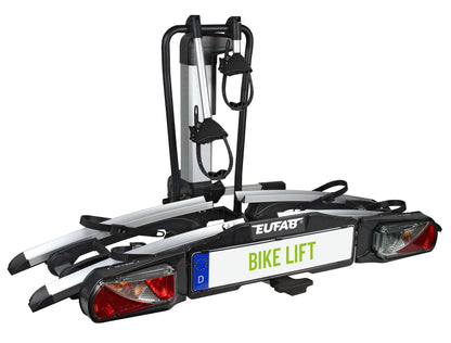 EUFAB PREMIUM 2 Towbar Bike Carrier – 2 Räder, 60kg, E-Bike, Foldable, Lockable, Black