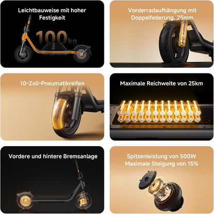 Xiaomi Electric Scooter 6 Lite E-Scooter with ABE, Up to 25 km Range, 300 W Motor, 10 Zoll Pneumatic Tyres, Dual Front Suspension, Foldable, Anthracite