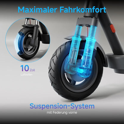 Xiaomi Electric Scooter 5 E-Scooter with ABE, Up to 60 km Range, 350 W Motor, 10 Zoll Pneumatic Tyres, Front Suspension, LED Display, Blinker, Anthracite