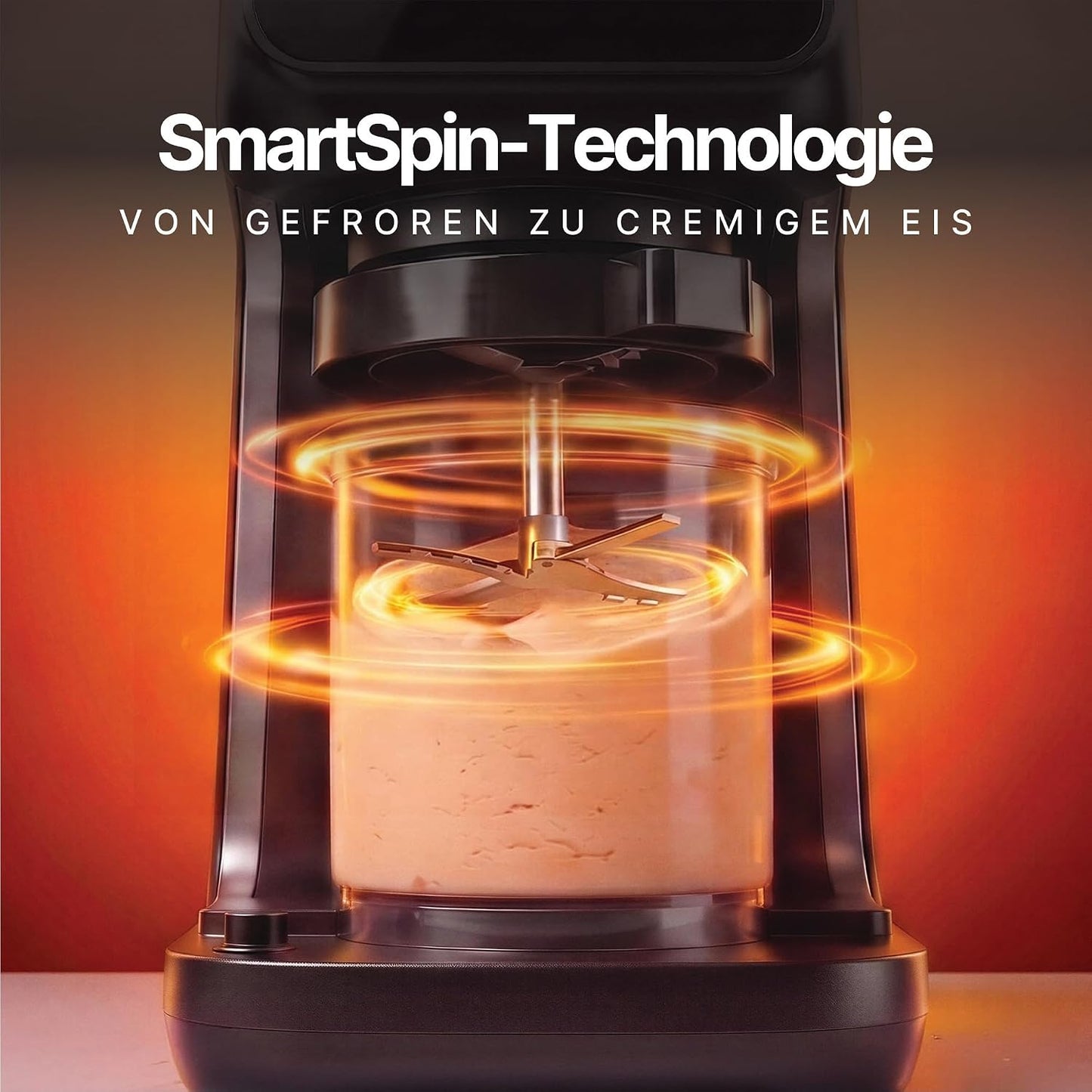 SEEGER MultiCream Ice Cream Maker 10-in-1 1,5 L – SmartSpin, 3 EasyCups, Touchscreen, Black