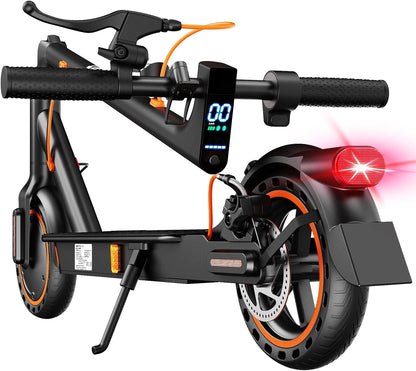 TODIMART T3 E-Scooter with ABE, Up to 30 km Range, 8,5 Zoll Solid Rubber Tyres, Bluetooth-App, Dual Braking System, Foldable, IPX5, Black/Orange