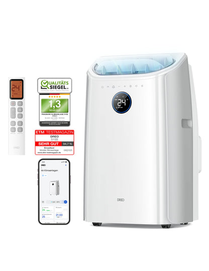 DREO DR-HAC006S Portable Air Conditioner 12.000 BTU – 3-in-1, R290, Energy Class A, WiFi, Alexa, 45dB, White